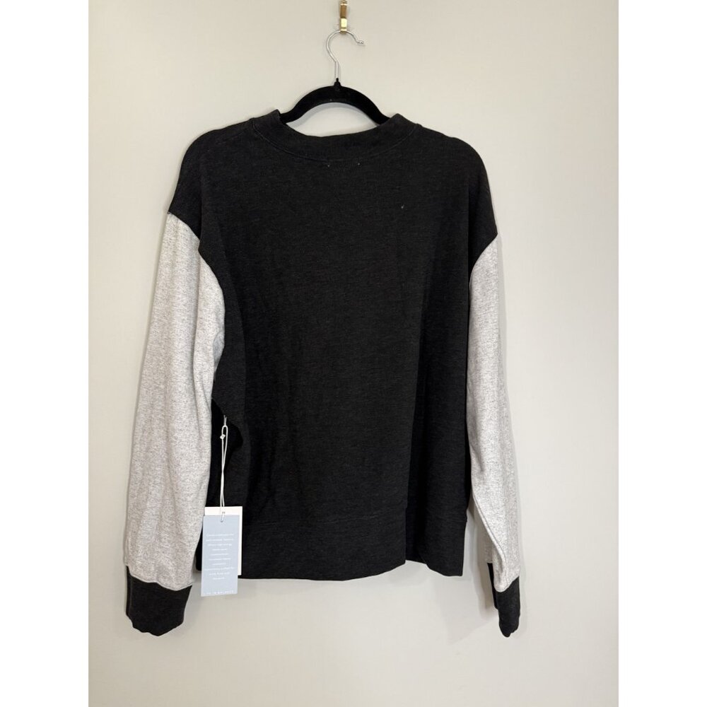 NWT Johnny Was Calme Mock Neck Cozy Sweatshirt Black Grey Size XL $138 [jb] - Picture 4 of 8